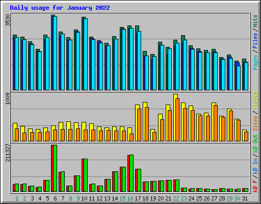 Daily usage for January 2022