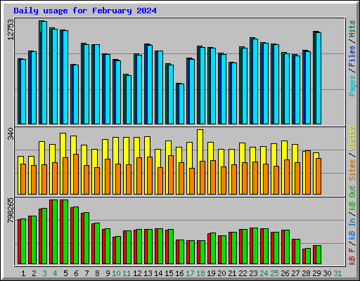 Daily usage for February 2024