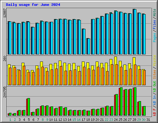Daily usage for June 2024