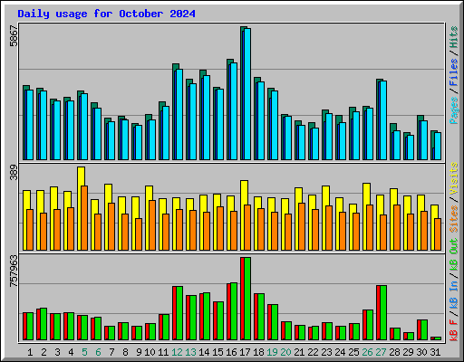 Daily usage for October 2024