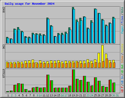 Daily usage for November 2024