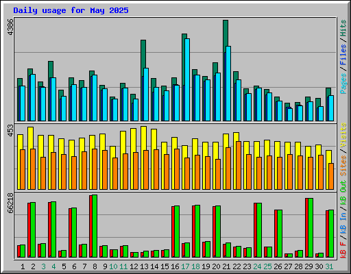 Daily usage for May 2025