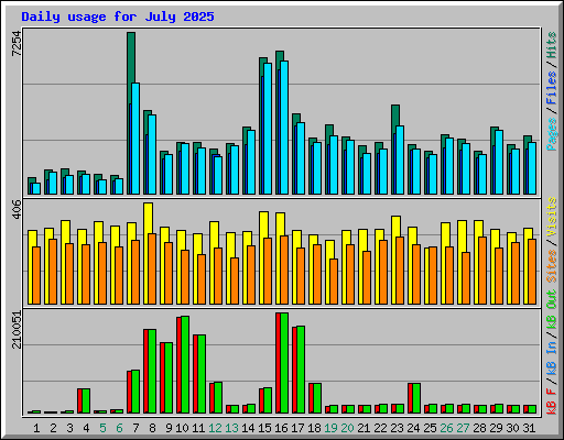 Daily usage for July 2025