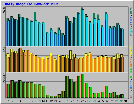 Daily usage for November 2025