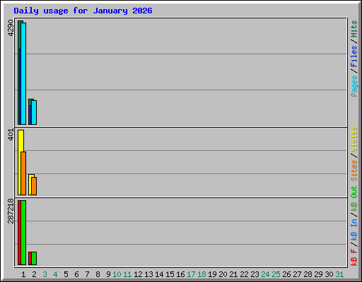 Daily usage for January 2026
