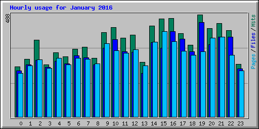 Hourly usage for January 2016