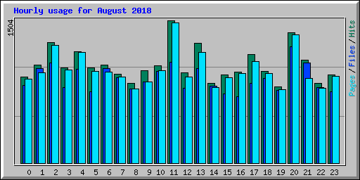 Hourly usage for August 2018