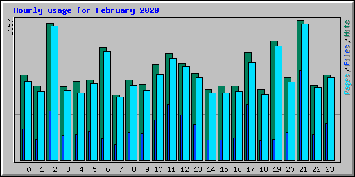 Hourly usage for February 2020