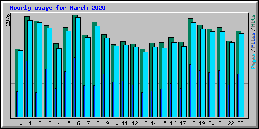 Hourly usage for March 2020