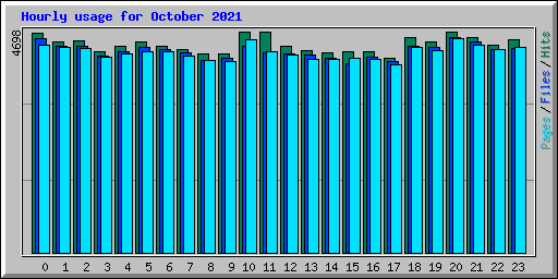 Hourly usage for October 2021