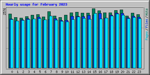 Hourly usage for February 2023
