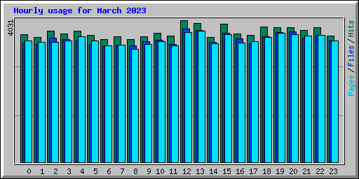 Hourly usage for March 2023