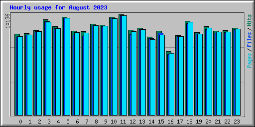 Hourly usage for August 2023