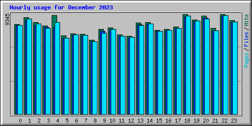 Hourly usage for December 2023